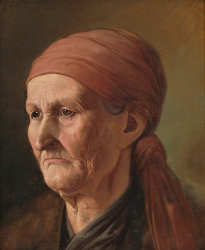 Head of an Elderly Woman by Vojtech Klimkovič